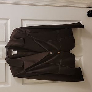 Cache Satin Like  Brown Blazer Never Been Worn Size 8, Jewel Rhinestone Buttons
